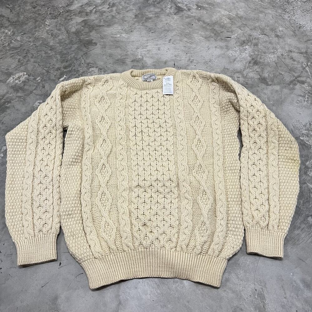 Kerry Woolen Mills Cable Knit Sweater Size XXL 100% Pure New Wool Ireland NWT